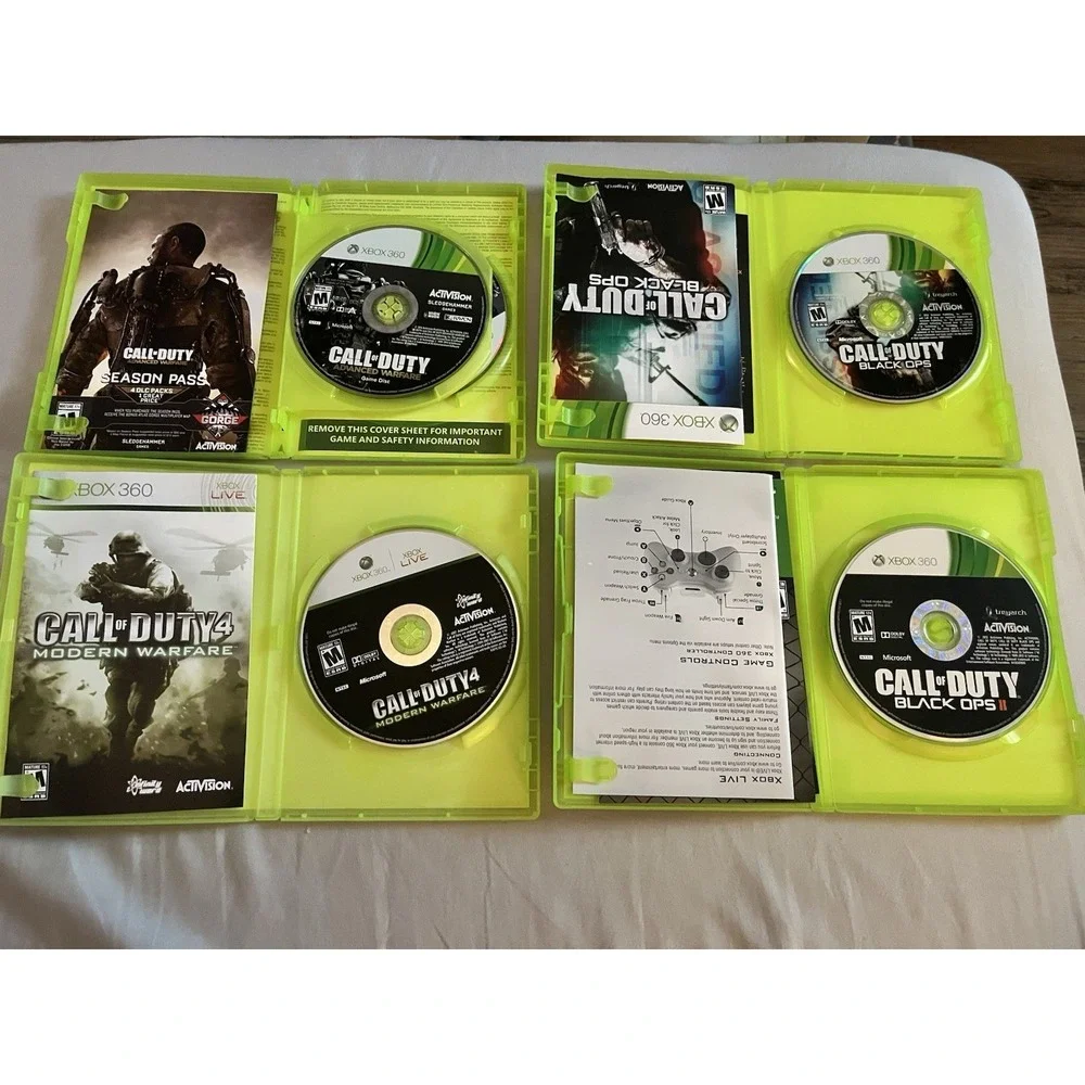 Call Of Duty Xbox 360 Bundle Lot Black Ops 1/2 Modern Warfare Advanced Warfare